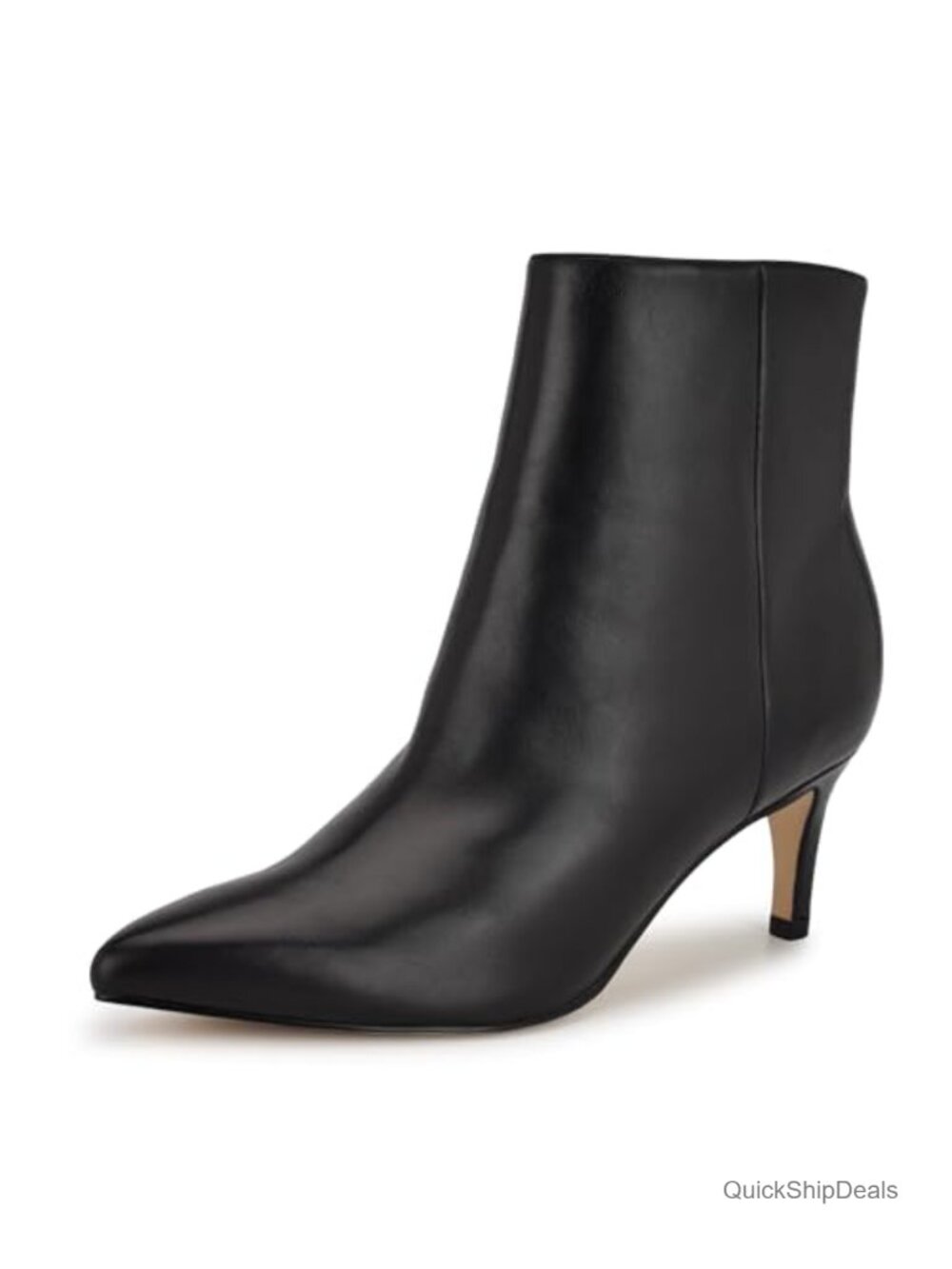 Nine West Sheeba Leather Pointed Toe Stiletto Heel Mid-Calf Dress Boots